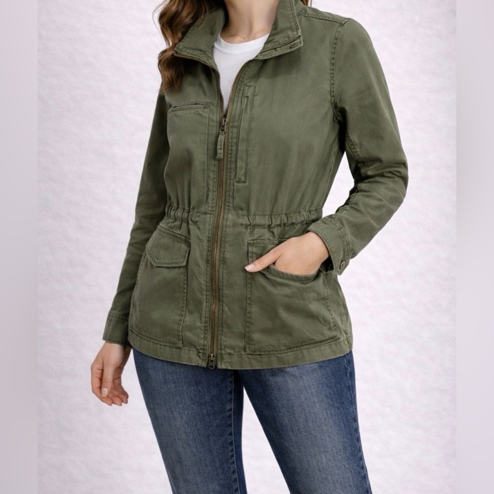 Madewell Fleet Utility Jacket Coat Army Olive Green Cotton Jean Passage Winter